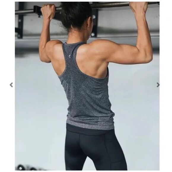 ZYIA Active Copper Charged Grey Seamless Knit Racerback Tank Top Large - Picture 1 of 5